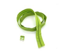 SolaDirect Zipper Tape Size #5 Nylon Coil Spiral Continuous Zip Zipper + 2 Sliders per 1 Metre for Clothes Jacket Coat Backpack DIY Crafts (Green 234, 2 Metres + 4 Sliders)