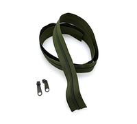 SolaDirect Zipper Tape Size #5 Nylon Coil Spiral Continuous Zip Zipper + 2 Sliders per 1 Metre for Clothes Jacket Coat Backpack DIY Crafts (Khaki 327, 5 Metres + 10 Sliders)