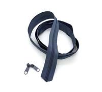 SolaDirect Zipper Tape Size #5 Nylon Coil Spiral Continuous Zip Zipper + 2 Sliders per 1 Metre for Clothes Jacket Coat Backpack DIY Crafts (Grey Dark 319, 2 Metres + 4 Sliders)