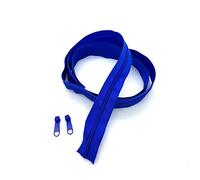 SolaDirect Zipper Tape Size #5 Nylon Coil Spiral Continuous Zip Zipper + 2 Sliders per 1 Metre for Clothes Jacket Coat Backpack DIY Crafts (Blue Royal 340, 5 Metres + 10 Sliders)