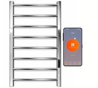 SolAire Alpine Stainless Steel Wifi Electric Heated Towel Rail | Polished Chrome | Energy Efficient Towel Radiator | Dry Thermal Heating | Thermostat & Timer (500 x 800 mm)