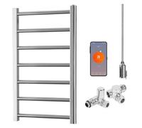 SolAire Heating Products Alpine Wifi Dual Fuel Heated Towel Rail With Thermostat, Timer, Chrome - W500 X H800 mm