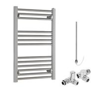 SolAire Heating Products Bray Dual Fuel Heated Towel Rail, Straight, Chrome - W500 X H800 mm