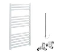 SolAire Heating Products Bray Dual Fuel Heated Towel Rail, Straight, White - W400 X H800 mm