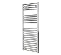 SolAire Heating Products Bray Heated Towel Rail For Central Heating, Straight, Chrome - W500 X H1200 mm