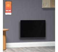 SolAire Heating Products Solaire Vitra Verde Glass Wifi Electric Panel Heater, Wall Mounted, 1000W, Black