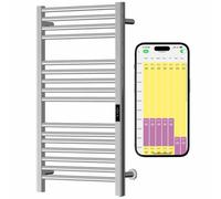 SolAire Sulby WiFi Electric Heated Towel Rail, Stainless Steel, Chrome Finish, Wall Mounted Dry Electric Towel Warmer with Thermostat, Timer, Alexa Voice Control & App (500 x 800 mm)