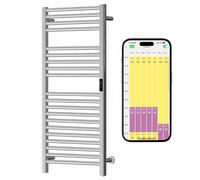 SolAire Sulby Wifi Stainless Steel Dry Electric Heated Towel Rail With Timer, Thermostat & Voice Control. Chrome Finish (500 x 1000 mm)