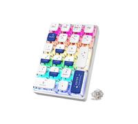 SOLAKAKA K21 RGB Backlit Tri-Mode Wireless Mechanical Number Pad Supports 3 Bluetooth/2.4GHz/Type C Wired,Hot Swappable 21 Keys Mechanical Numpad with Transparent Keycaps Black