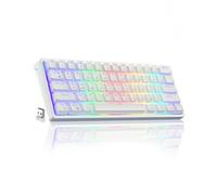 SOLAKAKA SK961 60 Percent Wireless Mechanical Keyboard with RGB Backlit,BT5.0/Wired/2.4GHz Wireless Gaming Keyboard for Laptop/pc (White,Red Switch)