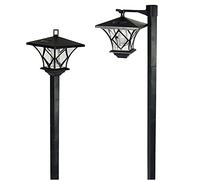 Solalite® 1.5m Tall Outdoor Solar Powered Black Garden Lamp Post Light