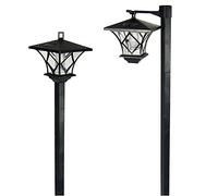 Solalite 1.5m Tall Solar Hanging Lamp/Post Lights Outdoor Solar Powered Vintage Street Lights Waterproof Decorative Garden Lamps for Pathway, Driveway (2 Pack)