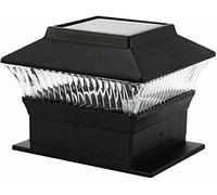 Solalite 4 x Black Solar Powered Led Outdoor Garden Post Deck Cap Square Fence Lights