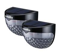Solalite® 6 LED Solar Powered Security Lights,Waterproof Outdoor Wireless Sensor Fence Light for Garden, Patio, Fence, Yard, Pathway, Hall, Driveway, Garage, Stairway, Gate, Wall (2 Pack, Black)