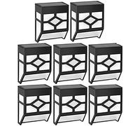 Solalite 8 Pack Solar Fence Lights, Decorative LED Garden Lamps, Waterproof Solar Powered Outdoor for Patio, Fence, Yard, Garage, Stairway, Gate, Wall