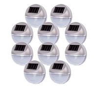 Solalite Pack of 10 Silver Decorative Wireless Garden Solar Lights Weatherproof Outdoor Fence Step Gutter Wall Lamps