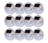 Solalite Pack of 12 Silver Decorative Wireless Garden Solar Lights Weatherproof Outdoor Fence Step Gutter Wall Lamps