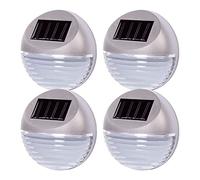 Solalite Pack of 4 Silver Decorative Wireless Garden Solar Lights Weatherproof Outdoor Fence Step Gutter Wall Lamps