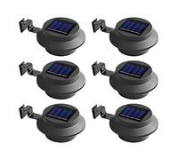 Solalite Solar Gutter Light Outdoor Solar Security Lights Superbright with Panel Black Shell Fence Wall Lamp Garden Wall Lobby Pathway Lamp (Black, 6 Pack)