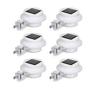 Solalite Solar Gutter Light Outdoor Solar Security Lights Superbright with Panel Black Shell Fence Wall Lamp Garden Wall Lobby Pathway Lamp (White, 6 Pack)
