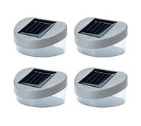Solalite® Solar Powered Door/Fence/Wall/Step Lights Led Outdoor Garden Lighting (Pack of 4, Silver)