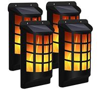 Solalite Solar Wall Lights, LED Torch with Flickering Flame 60 LED Waterproof Outdoor Solar Lamp for Garden, Landscape, Halloween Pathway, Patio, Balcony Deck Yard (4 Pack)