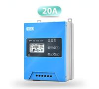 SolaMr MPPT 20A Solar Charge Controller 12V/24V Intelligent Identification Buck Solar Charge Controller Solar Panel Battery Regulator with LCD Display Temp Sensor RS485 Interface - 20A