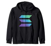 Solana Coin Cryptocurrency Gradient Logo Desentralized Web3 Zip Hoodie