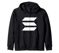 Solana Coin Cryptocurrency White Logomark Desentralized Web3 Zip Hoodie
