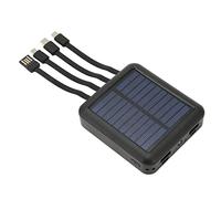 Solar, 20000mAh Large Capacity Solar Power Bank 2 USB Ports USB C Micro USB Port Portable Solar Power Bank for Outdoor Activities, Camping (Black)