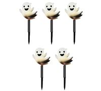 Solar 5-Pack Outdoor LED Stake Lights - Weatherproof Solar-Powered Halloween Pathway Decorations for Lawn, Garden & Yard - Ideal for Festive Seasonal Lighting & Outdoor Parties