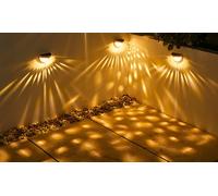 Solar 6 LED Water Droplet Wall Lights: Warm Light/4 Pack Solar 6 LED Water Droplets Fence Lights
