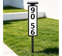 Solar Address Sign House Numbers Light Up Auto Illuminates at Dusk