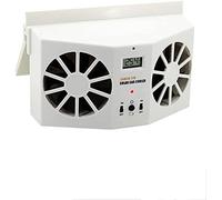 Solar Air Conditioner,2W Solar Powered Auto Air Vent Cool Fan Cooler Ventilation System Radiator, With Temperature Display Mobile Air Conditioners,White
