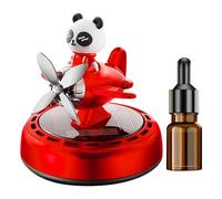 Solar Air Freshener - Car Rotating Panda Design, Solar Powered Scents Diffuser, Airplane Refillable Odor Eliminator Long Lasting Fragrance | Refresher for Auto Truck Suv Van Interior Decoration