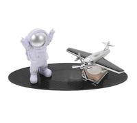 Solar Airplane Car Ornament Fragrance Diffuser with Wooden Base | Passive Scent Diffusion, No Batteries Needed, ABS Body and Elegant Styling for Commute