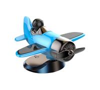 Solar Airplane Figurine - Rotatable Desktop Ornament with Solar Power, Fun Motion Display for Car Dashboard, Balcony, Studio Desk, or Bookshelf, Lightweight ABS Material, Decorative and Interactive