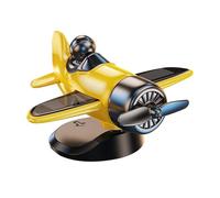 Solar Airplane Figurine - Rotatable Desktop Ornament with Solar Power, Fun Motion Display for Car Dashboard, Balcony, Studio Desk, or Bookshelf, Lightweight ABS Material, Decorative and Interactive