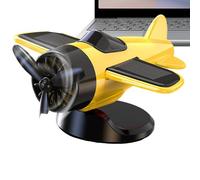 Solar Airplane for Car Dashboard, Solar Powered Car Ornament, Rotating Decoration Toy Fan Drifting Model for Men Kids Interior Collectibles Vehicles Driver
