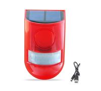 Solar Alarm Light PIR Motion Sensor Lights 110dB Loud Siren LED Strobe Lights Outdoor IP65 Waterproof Rechargeable for Farm Villa Yard Barn Home
