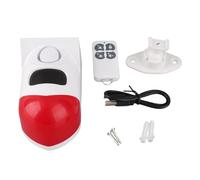 Solar Alarm Light with Infrared Human Body Induction, Anti Theft, 110° Wide Detection, 12M Range - High Volume 120dB Sound, Remote Control for Farm and Orchard Security