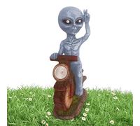 Solar Alien Statue - Fantasy Resin Sculpture | SF Collectable Ornament for Outdoor Patio Garden Lawn Balcony Haunted House Halloween