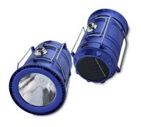 DOMIRA Solar & USB Rechargeable Camping Lantern - LED Camping Light Portable Solar-Powered Lantern Torch for Hiking, Fishing, Power Cuts & Survival Kits (Blue)