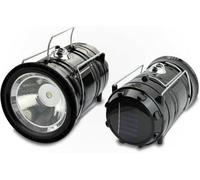 DOMIRA Solar & USB Rechargeable Camping Lantern - LED Camping Light Portable Solar-Powered Lantern Torch for Hiking, Fishing, Power Cuts & Survival Kits (Black)