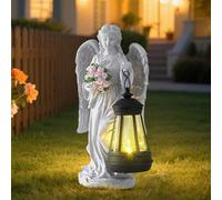 Solar Angel Garden Statue, Angel Solar Lights Outdoor Garden Ornament, Solarfairy Gardenfigurines for Outside Yard Art Patio Balcony Front Lawn Ornaments