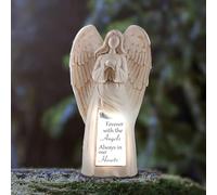 Solar Angel Statue for Cemetery - In Loving Memory Ornament - Outdoor Indoor Praying Angel Figurines for Loss of Loved Ones - Gifts for Passed Loved Ones - Light Up Memorial Gifts - In Remembrance