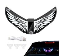 Solar Angel Wings Car Ambient Light - Multi-Color Window LED Warning Lamp | Solar Angel Wings LED Car Ambient Light 7.87x4.33 Inch 150g Dynamic Multi-Color Light Suction Cup Mount USB Charging for