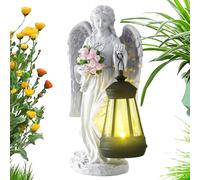 Solar Angels for Outdoor Garden, Charming Outdoor Resin Sculpture - Commemorative Angel with for Garden Pathway Front of House Porch Cemetery Patio Grave Outdoor Decoration