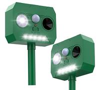 Solar Animal Repeller 2 Pack,Outdoor Solar Ultrasonic Animal Repeller, Ultrasonic Cat Repeller, Deer Repeller, Dog Repeller for Garden Farms