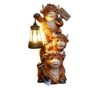 Solar Animals Glowing Art Sculpture Resin Ornament with Welcome Sign